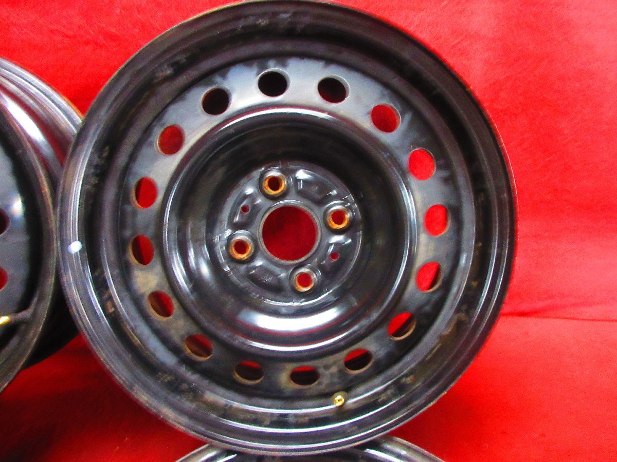 スチール ホイール 4本 トヨタ イスト 60系 純正 15×5.5J 4穴100 +39 アクア ポルテ ヴィッツ カローラ スペイド ラウム◆52418H_画像3