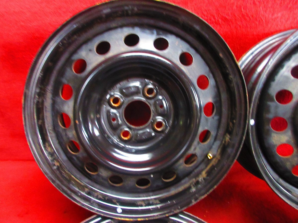 スチール ホイール 4本 トヨタ イスト 60系 純正 15×5.5J 4穴100 +39 アクア ポルテ ヴィッツ カローラ スペイド ラウム◆52418H_画像2