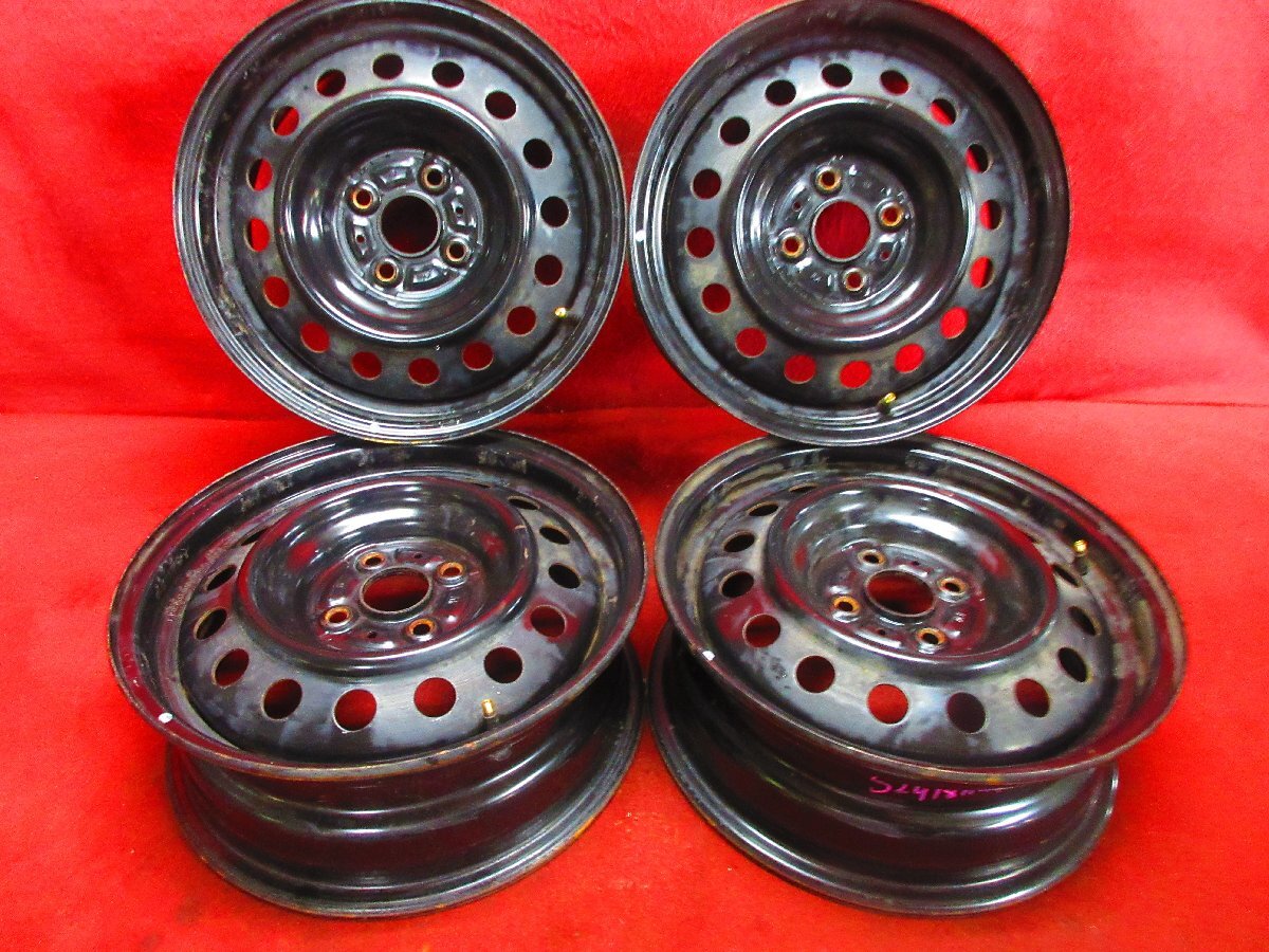 スチール ホイール 4本 トヨタ イスト 60系 純正 15×5.5J 4穴100 +39 アクア ポルテ ヴィッツ カローラ スペイド ラウム◆52418H_画像1