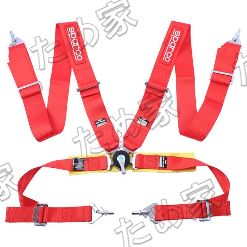 最新◆4点式 シートベルト SPARCO 安全ベルト レース専用 腰ベルトアジャスター付 スパルコ 耐久レースに◆ブラック/ブルー/レッド 3色選択_画像3