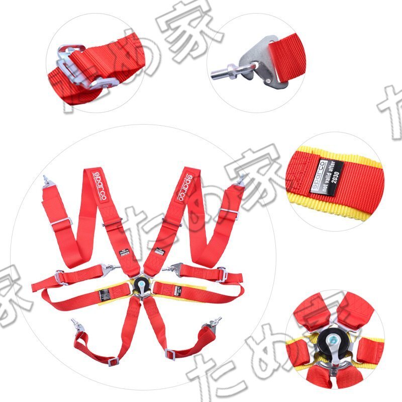 最新◆4点式 シートベルト SPARCO 安全ベルト レース専用 腰ベルトアジャスター付 スパルコ 耐久レースに◆ブラック/ブルー/レッド 3色選択_画像8