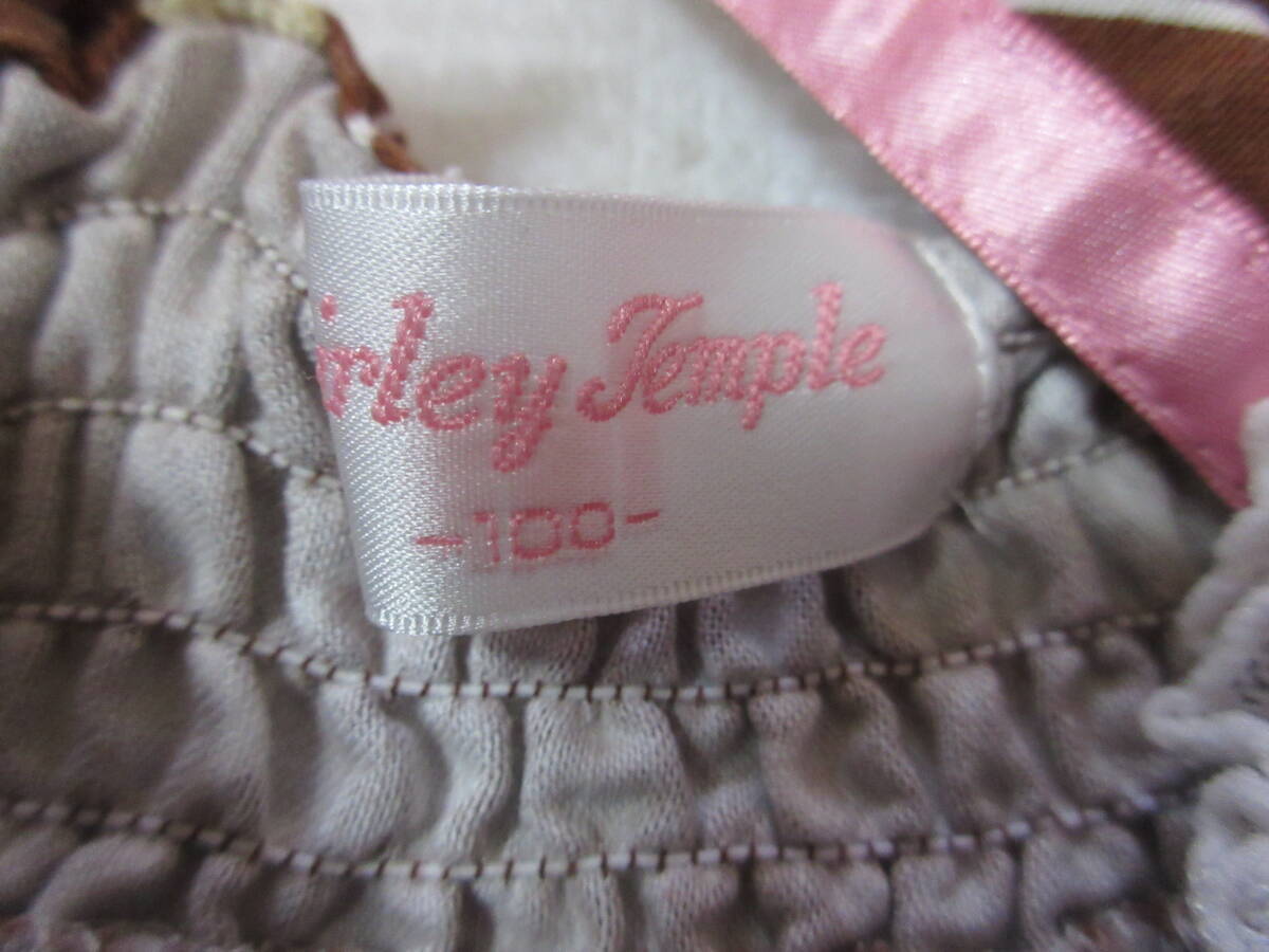 24.Shirley Temple シャーリーテンプル 100 ワンピース ケーキマカロンいちご柄 レース リボン（B97）_画像5