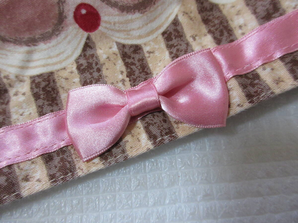 24.Shirley Temple シャーリーテンプル 100 ワンピース ケーキマカロンいちご柄 レース リボン（B97）_画像9