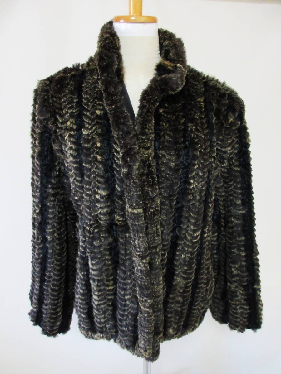 1円～ PALACE MODE パレスモード 毛皮 ラパン ジャケット M 前ホック（B102）_画像1