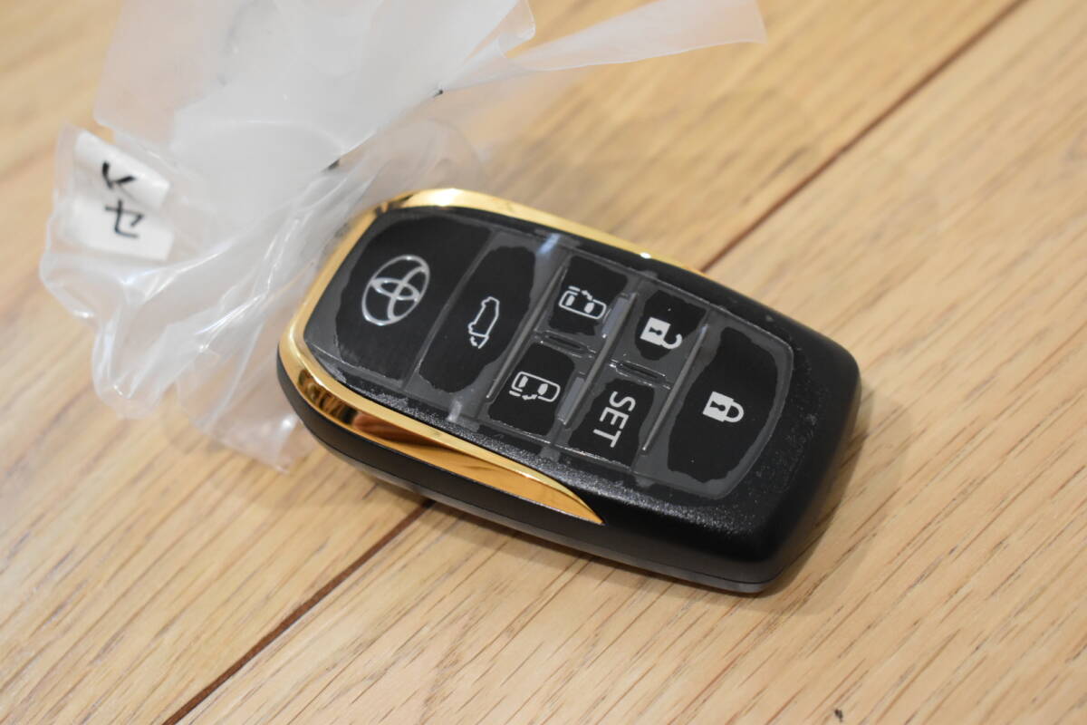 未使用 スペアキー スマートキー トヨタ 6ボタン ゴールド 30 アルファード ヴェルファイア タイプブラック リモコン_画像1