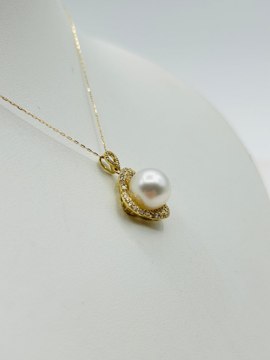 真珠 南洋 白蝶 パール 真珠科学研究所 オーロラヴィーナス ペンダント ネックレス 11.3mm 18金 ゴールド K18 Venus 維納斯_画像3