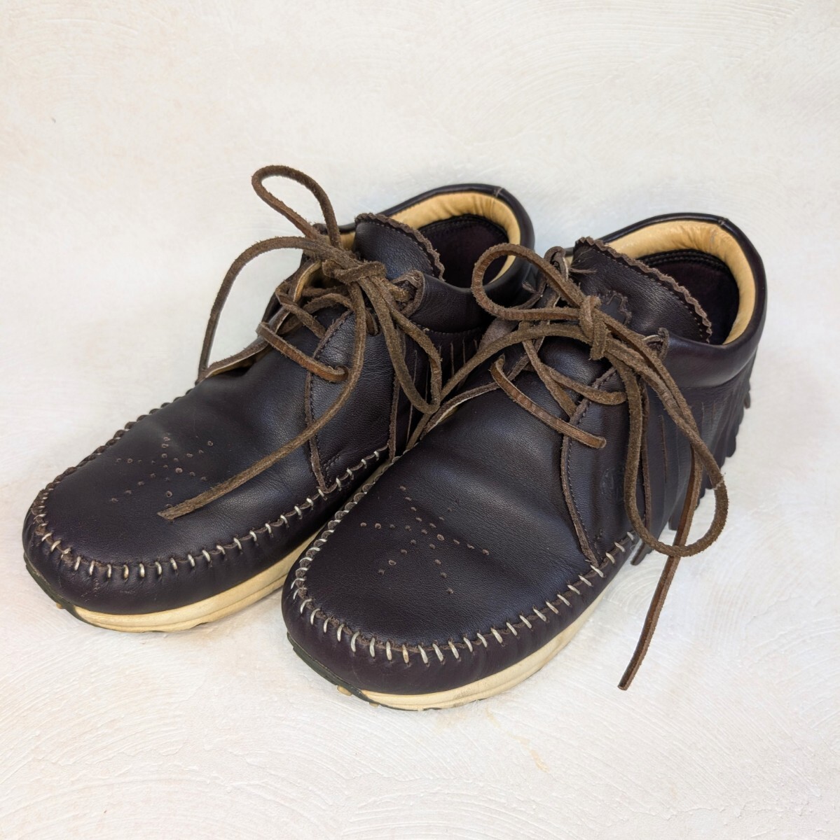 visvim ブラウン　FBT US8 UNDERCOVERISM レザーシューズ ブラウン系 革靴　フリンジ付きショートブーツ_画像1