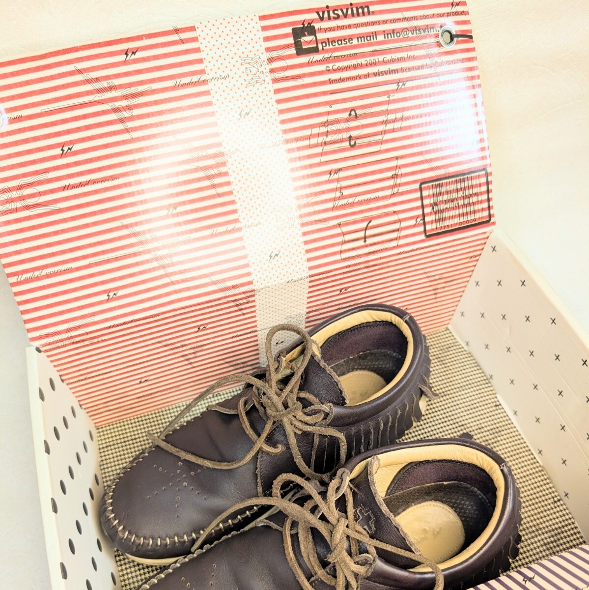 visvim ブラウン　FBT US8 UNDERCOVERISM レザーシューズ ブラウン系 革靴　フリンジ付きショートブーツ_画像4