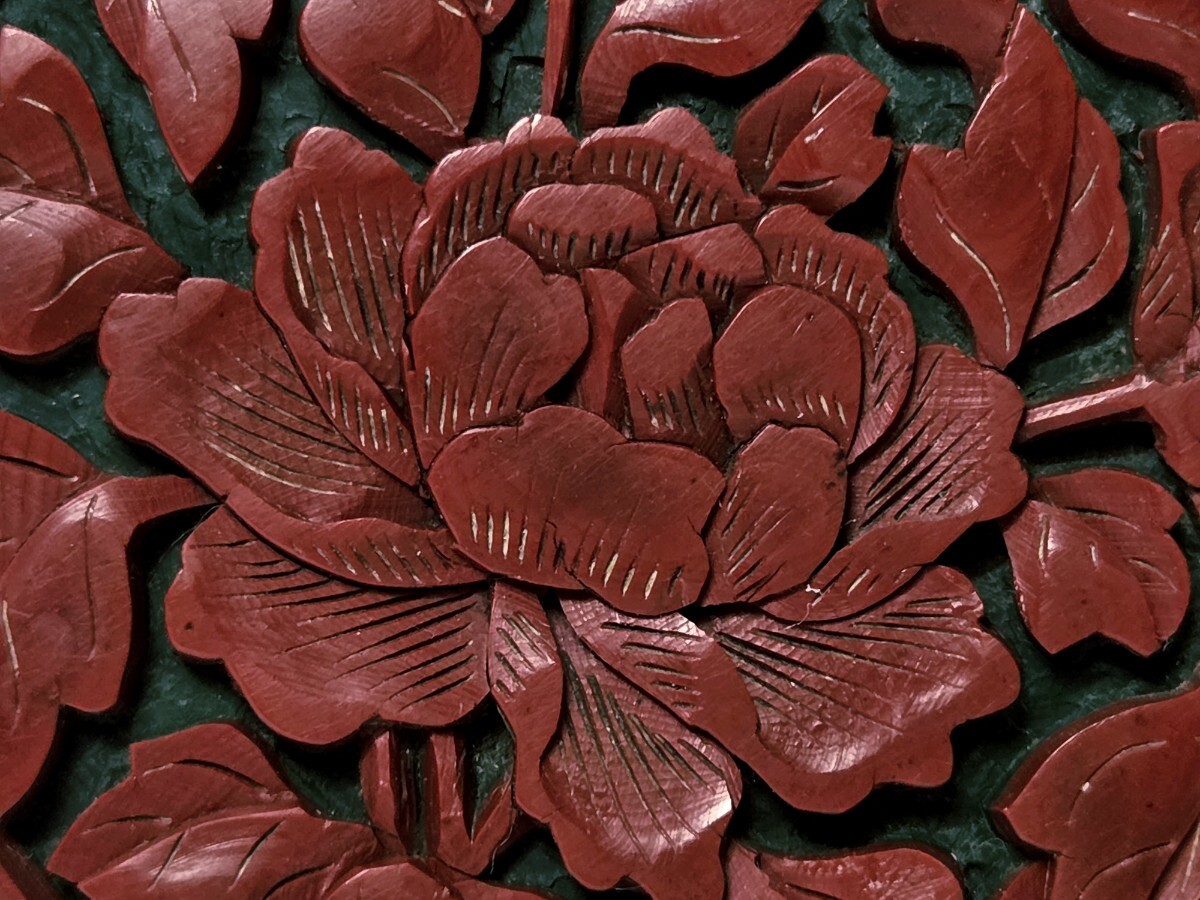 堆朱 香合 香道具 茶道具 樹脂 箱なし No.251011E ★岡山発送★(広島発送品同梱不可)_画像6