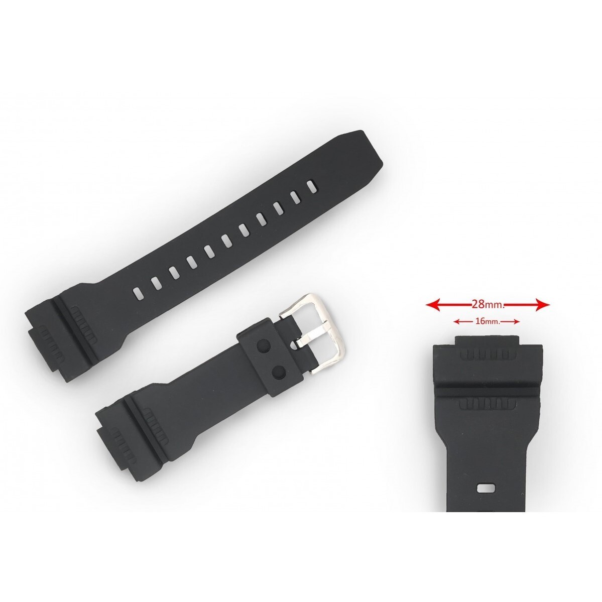 互換品 Diloy 腕時計 ベルト 16mm カシオ G-SHOCK ウレタンバンド W1332,GW-7900,G-7900_画像2