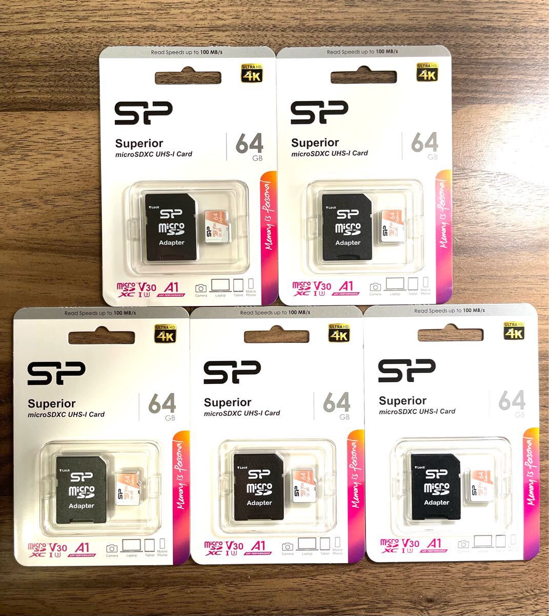 microSDカード 64GB (アダプター付き)シリコンパワー【5個セット】_画像1