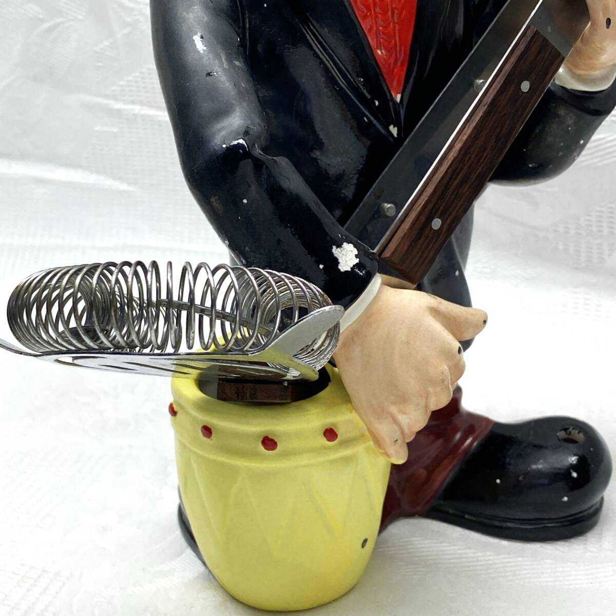 レトロ バーセット カクテル ストレーナー キッチン収納 ツールスタンド 陶器製 人形 栓抜き ミキシングスプーン アイスピック トング_画像4