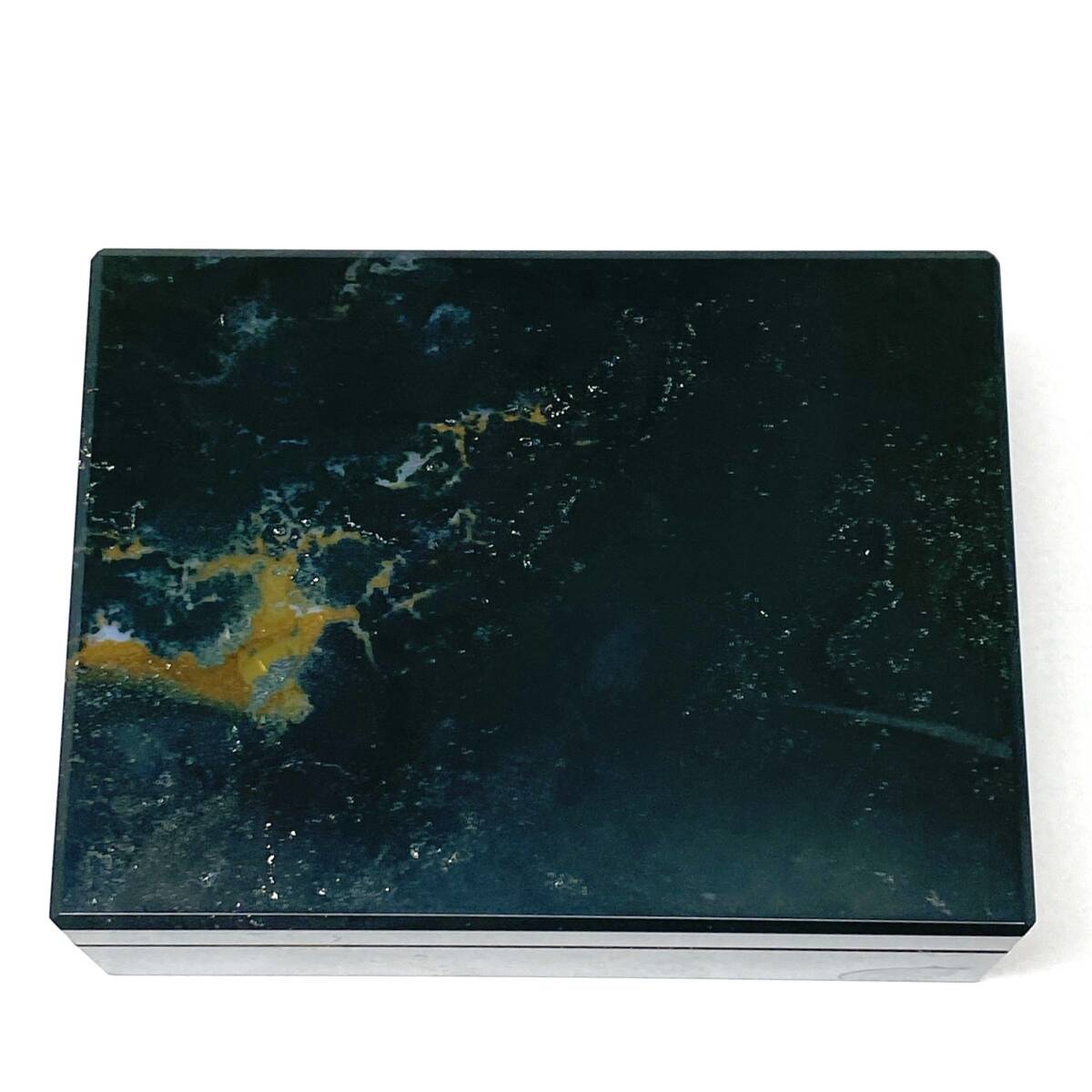 天然石 翡翠 大理石 宝石箱 ジュエリーボックス 小物入れ アンティーク ビンテージ_画像2