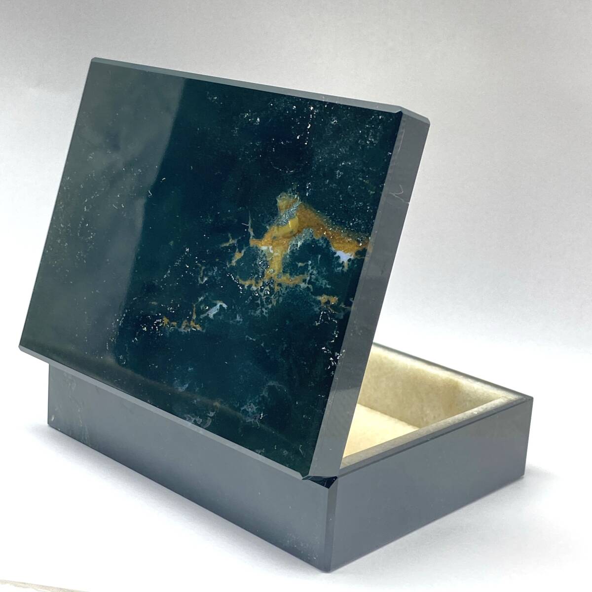 天然石 翡翠 大理石 宝石箱 ジュエリーボックス 小物入れ アンティーク ビンテージ_画像5