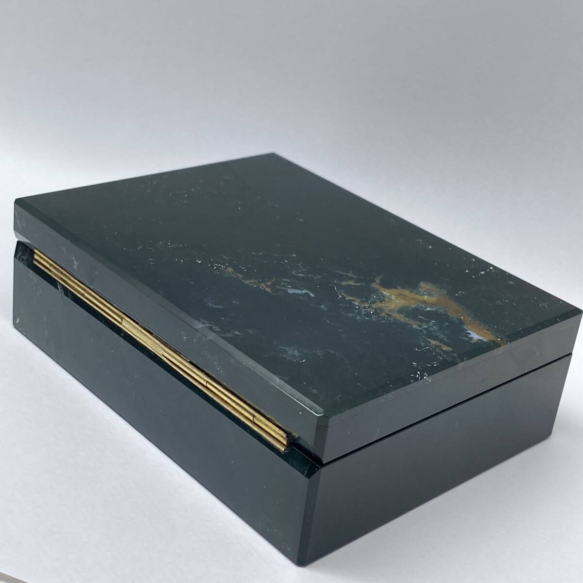 天然石 翡翠 大理石 宝石箱 ジュエリーボックス 小物入れ アンティーク ビンテージ_画像7