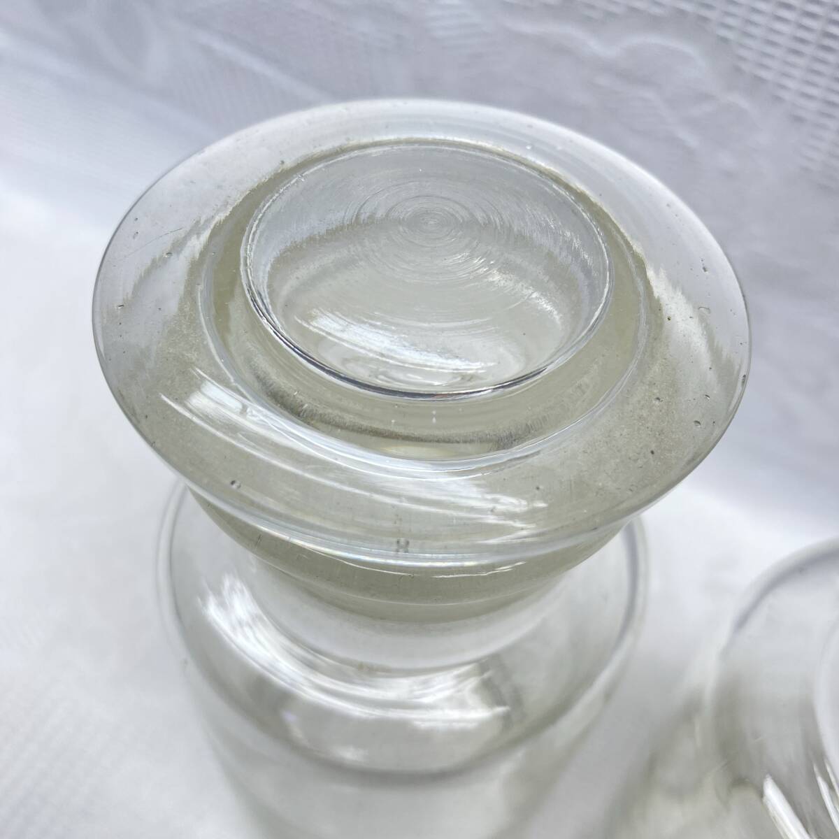 レトロ 古い薬瓶 標本瓶 蓋付 ガラス瓶 保存瓶 メディシンボトル ガラス容器 2点セット_画像10