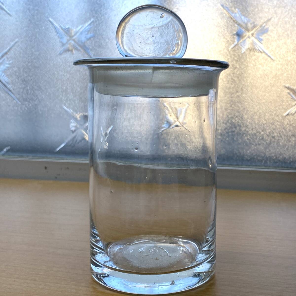 C アンティーク 古いガラス瓶 標本瓶 薬瓶 蓋付き ガラス容器 キャニスター ヴィンテージ _画像1