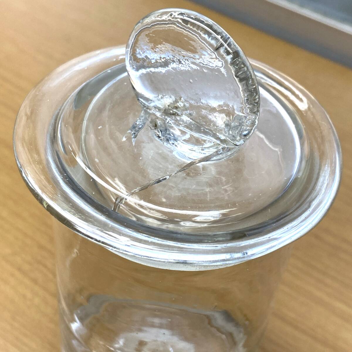 C アンティーク 古いガラス瓶 標本瓶 薬瓶 蓋付き ガラス容器 キャニスター ヴィンテージ _画像5