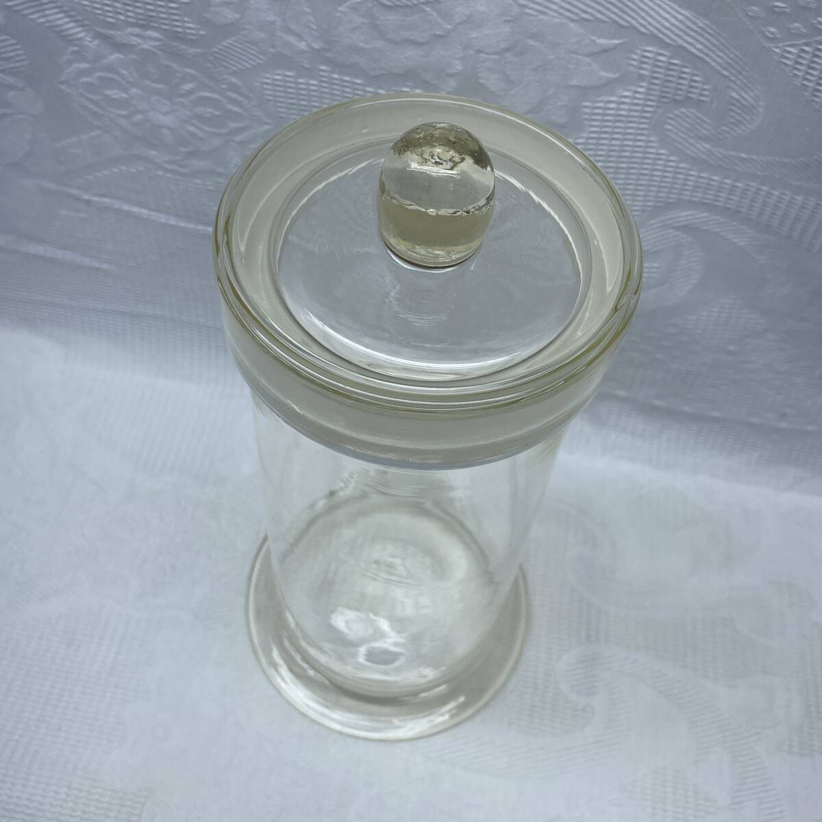 H レトロ硝子 標本瓶 大 蓋付き ガラス瓶 ビンテージ キャニスター ガラス容器_画像6