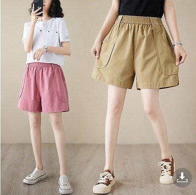 ファッションショートパンツ カーキ/ピンク L ピンク