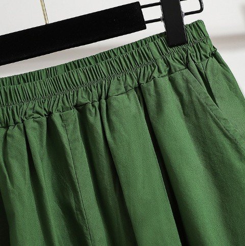 【大きいサイズS-5XL】 ファッションショートパンツ ブラック/グリーン M ブラック