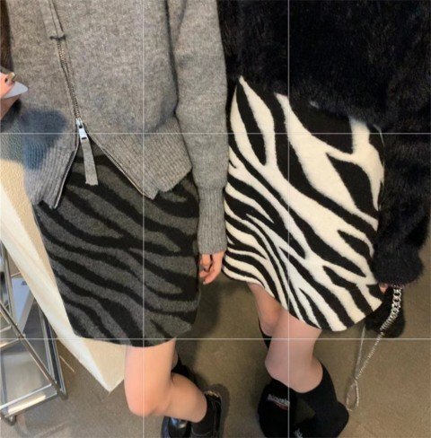 ミニスカート ショート丈スカート ゼブラ柄 シンプル カジュアル タイト レディース 4XL ホワイト
