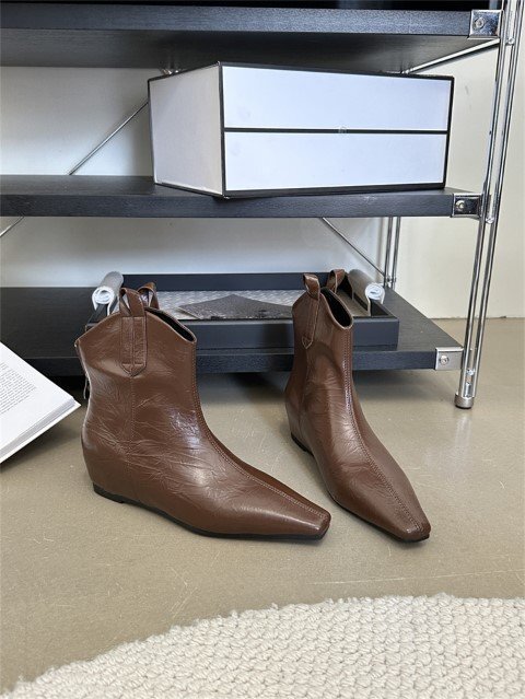  короткие сапоги толщина низ простой casual средний каблук ..... женская обувь [37]23.5cm Brown 