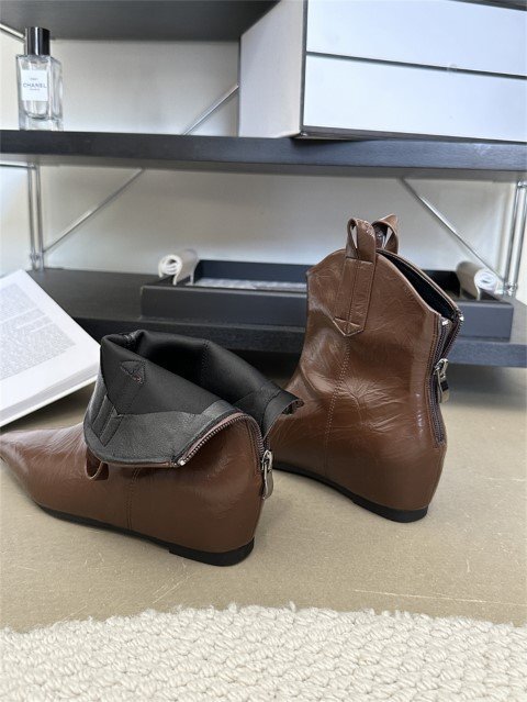  короткие сапоги толщина низ простой casual средний каблук ..... женская обувь [37]23.5cm Brown 