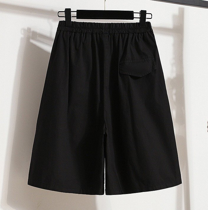 【大きいサイズS-5XL】 ファッションショートパンツ ブラック/グリーン M ブラック
