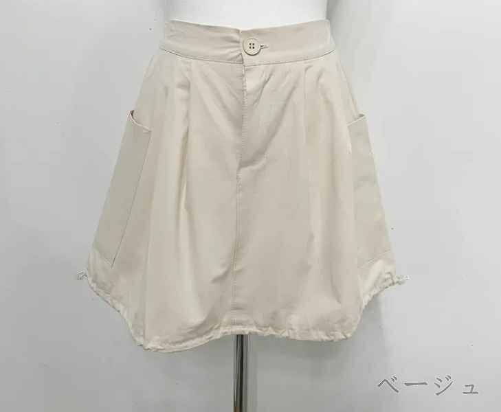 全3色 ミニスカート フリル ハイウエスト 切り替え スリム 著痩せ 無(wú)地 シンプル S ブラック