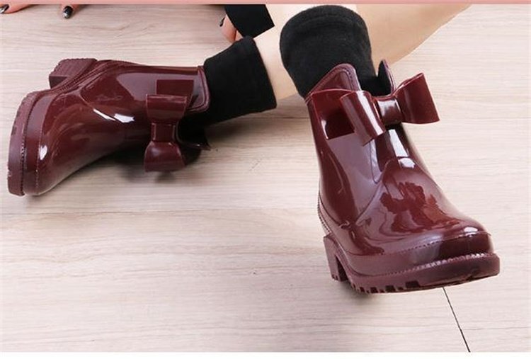  резиновые сапоги короткие сапоги [38]24cm wine red 