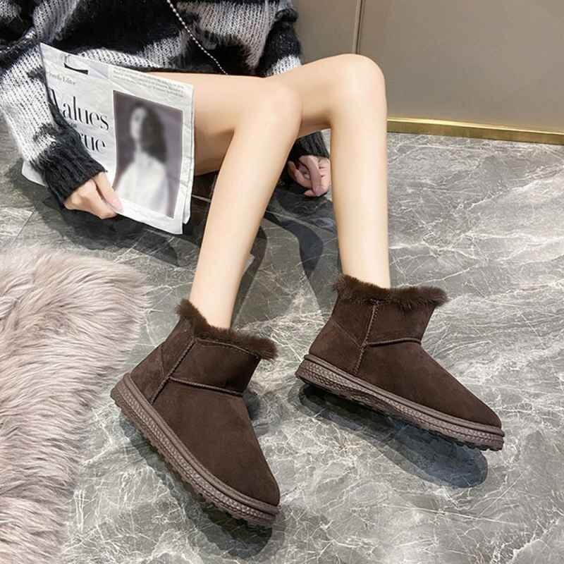 обратная сторона ворсистый мутон ботинки женский зима обувь 25.0cm(6) Brown