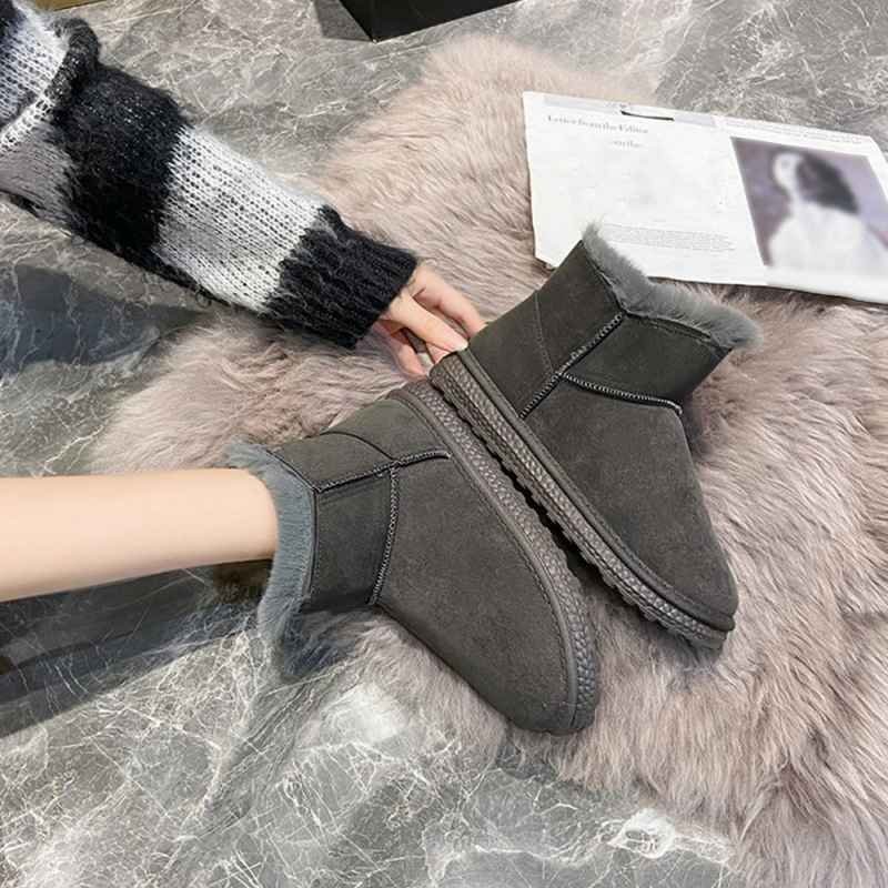 обратная сторона ворсистый мутон ботинки женский зима обувь 25.0cm(6) Brown