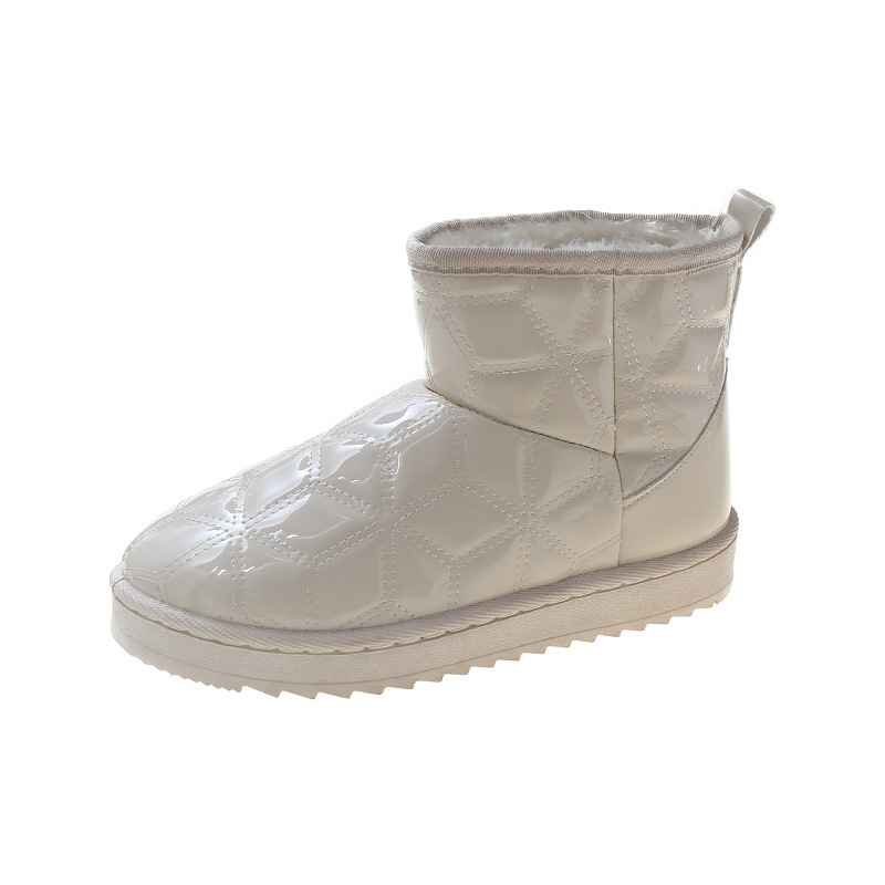 ботинки Short обратная сторона боа прекрасный ножек ножек длина эмаль чувство глянец обратная сторона ворсистый предотвращение скольжения толщина низ 3cm 35 голубой