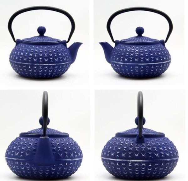 新入荷*工芸品 鉄瓶 南部鉄器 茶道道具 急須 鉄製 直火可 やかん 鉄びん 茶こし付き 鉄器 鋳物 茶道道具 鉄分補給 伝統 鉄瓶 1000ML*ブルー_画像6