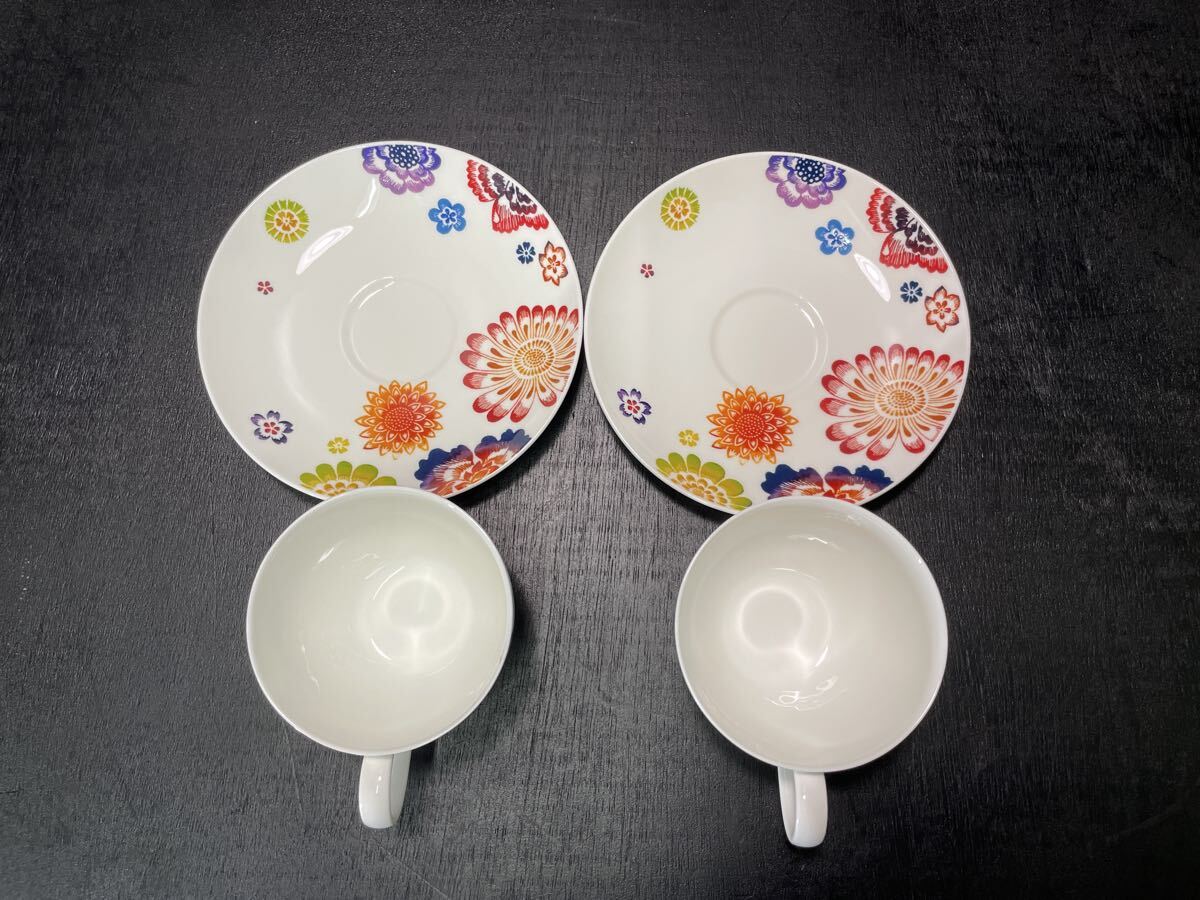 Villeroy&Boch Anmut Bloom カップ ソーサー 2客 花柄 カラフル ブランド食器 インテリア コレクション ビレロイ&ボッホ_画像6