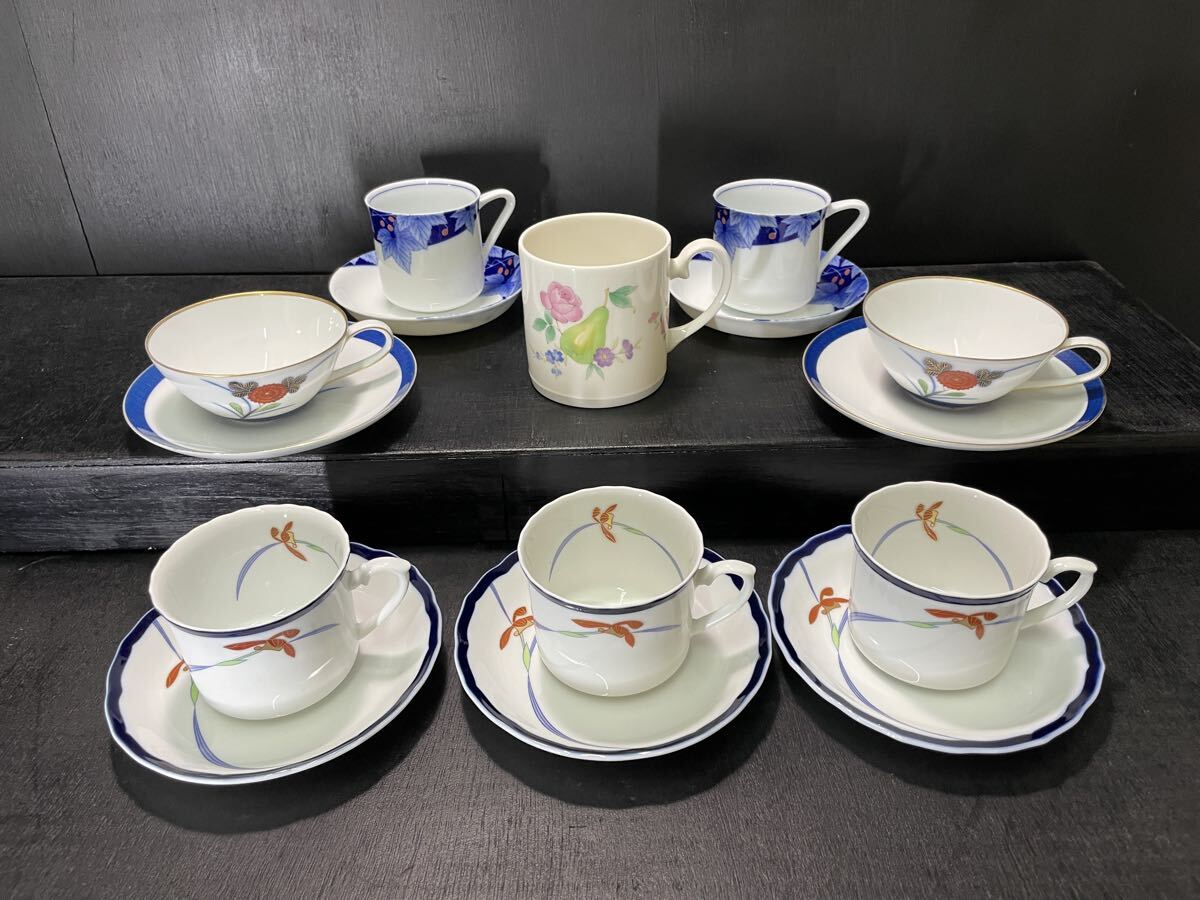 香蘭社 洋食器 まとめ ティーカップ コーヒーカップ マグカップ 花柄 金彩 カップ ソーサー ブランド食器 インテリア コレクション_画像1