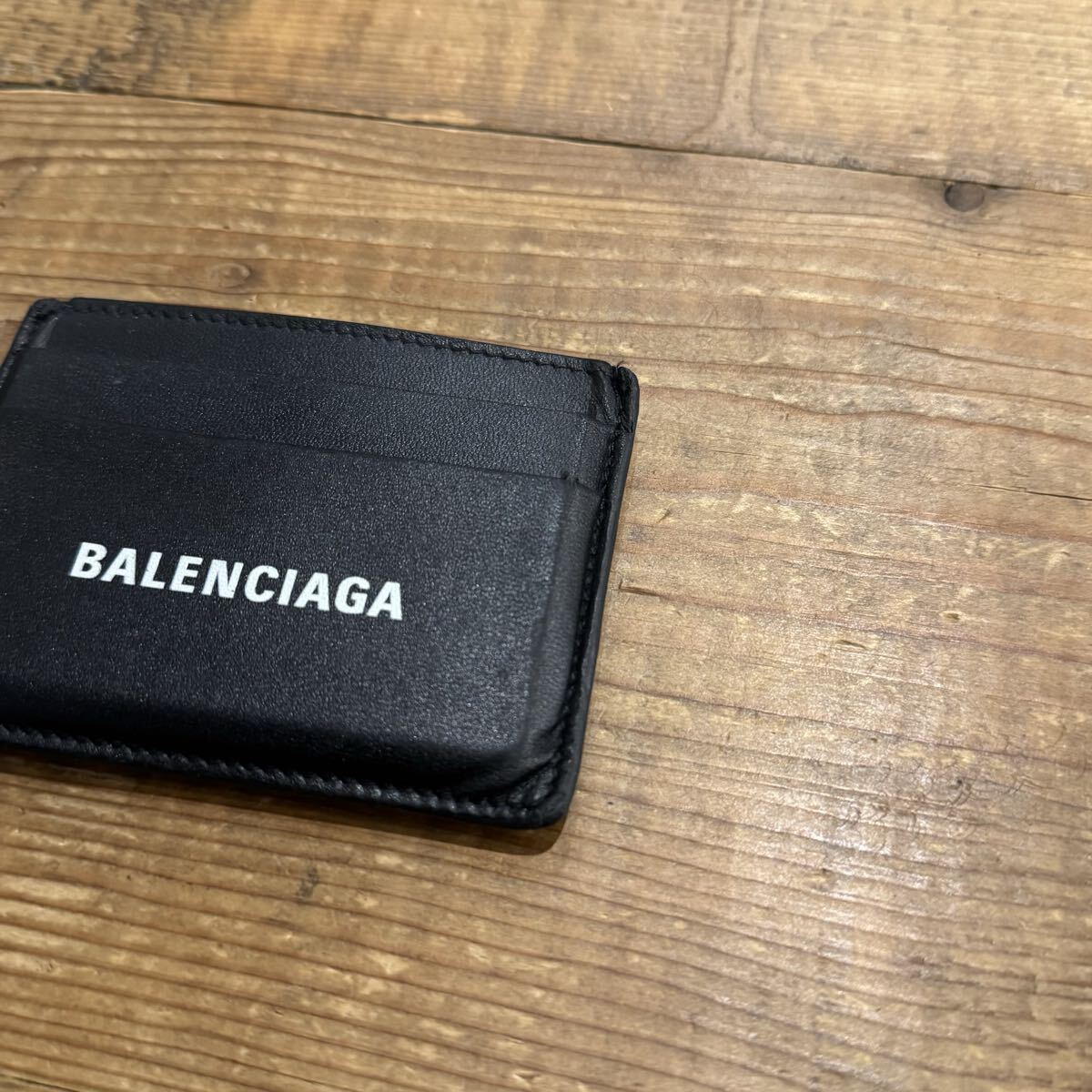 正規品 BALENCIAGA カードケース ブラック レザー 財布 バレンシアガ ウォレット 黒 イタリア製 ブランド 革 名刺入れ _画像6
