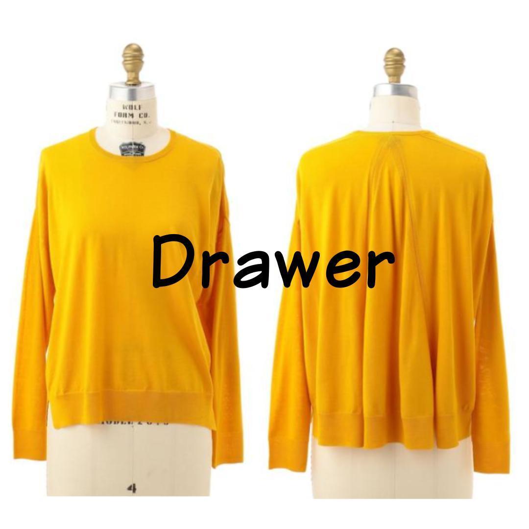 美品　Drawer　ドゥロワー 最高級(jí)ウール　ドレープニット　天竺編　定価５萬