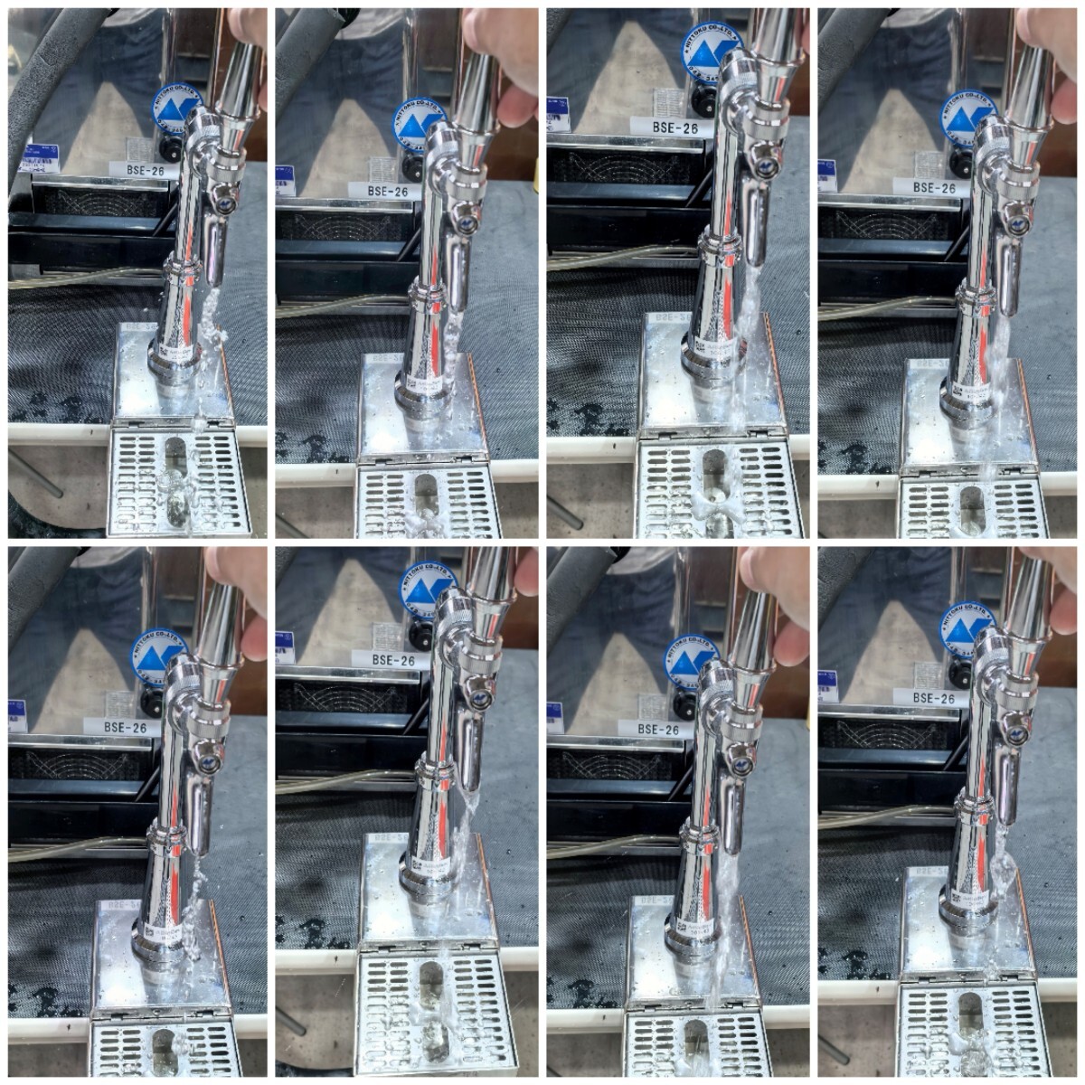 動作確認済 冷却問題無し 業務用(アサヒ・サントリー・サッポロ)ニットク1口 BSE-26 ビールサーバー 洗浄ボト_画像8