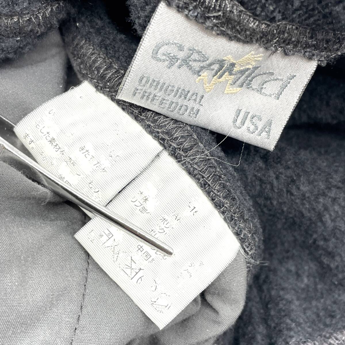 GRAMICCI グラミチ オリジナル フリーダム 裏起毛 ニット パンツ 裾リブ グレー系×グリーン系 メンズ カジュアル ウェビングベルト 記載XL_画像5