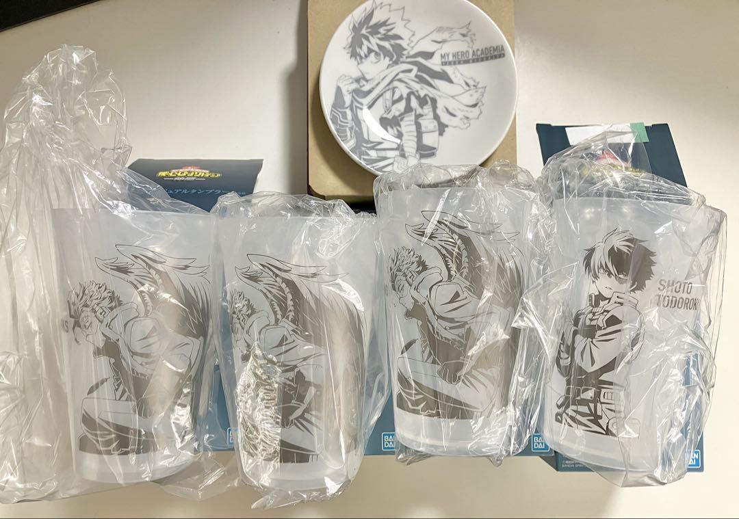 【5個】ヒロアカ 一番くじ G賞ビジュアルプレート H賞ビジュアルタンブラー_画像1