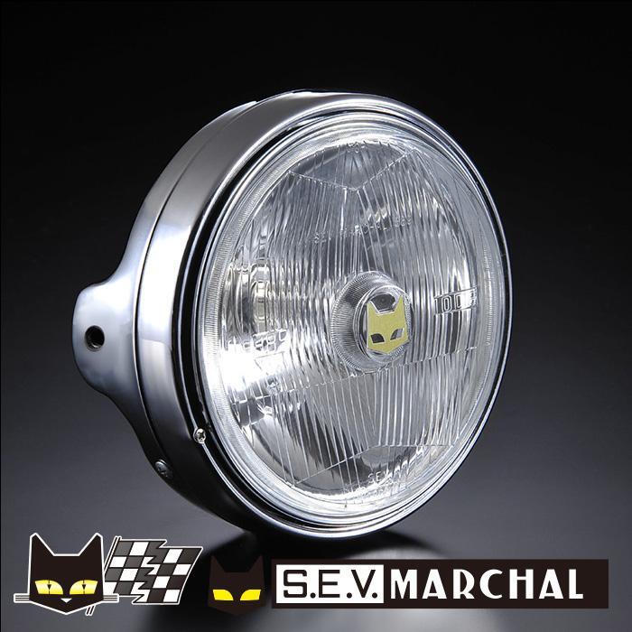 【ヤマハ】 マーシャルヘッドライト889 クリアレンズ メッキケース 汎用 ライト径180mm 800-8018Y_画像1