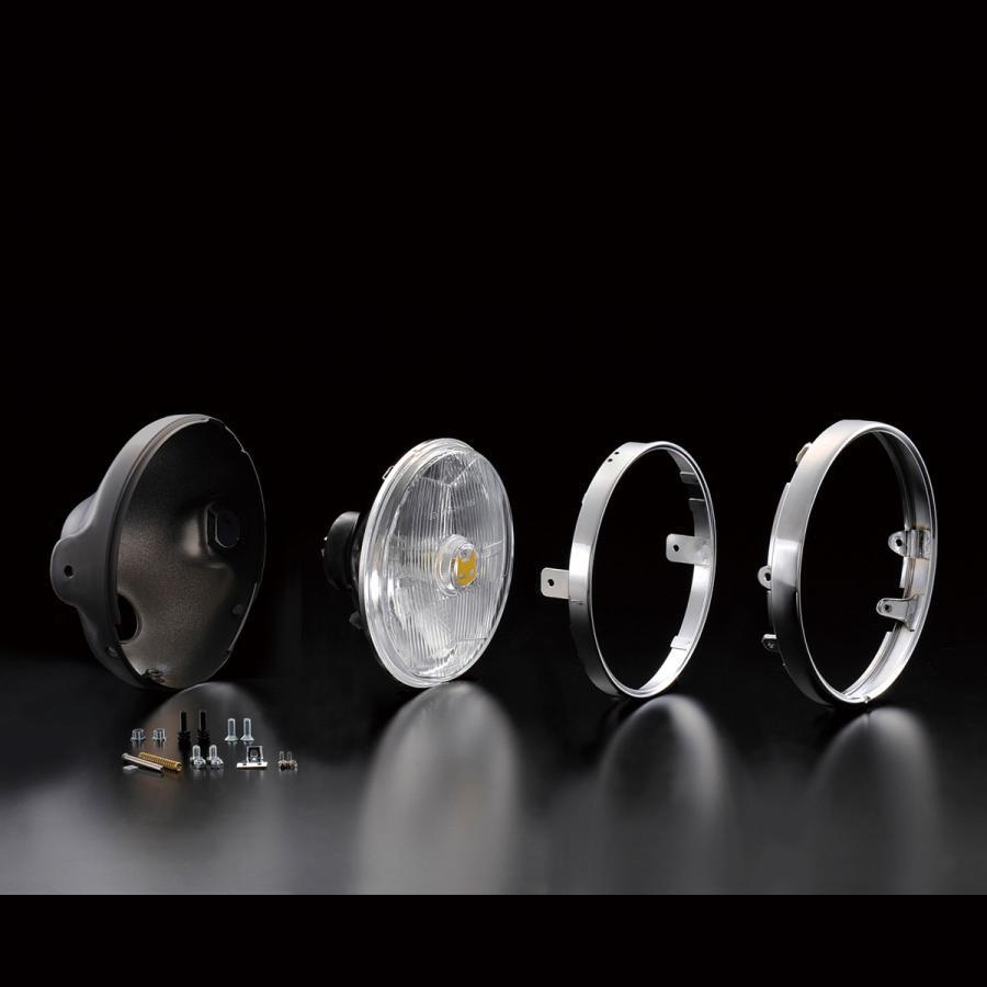 ヤマハ XJR1200 XJR1300 φ200ライトに装着 マーシャル889 クリアーレンズ ブラックケース 汎用セット 8017/6038_画像3