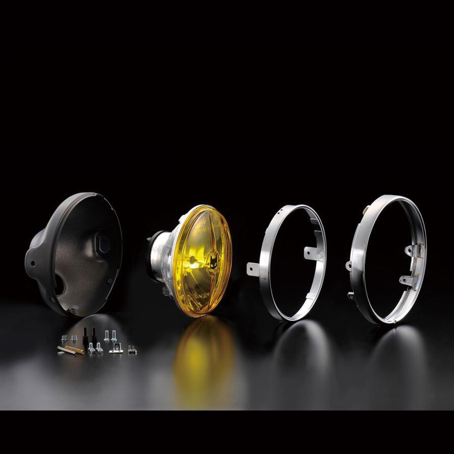 【ヤマハ】 マーシャルヘッドライト722・702 スタールクス イエローレンズ ブラックケース 汎用 ライト径180mm 8415H_画像3