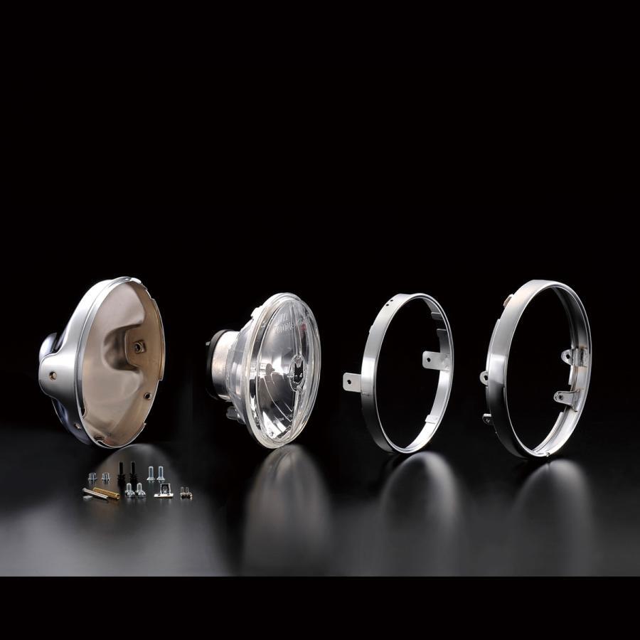 ヤマハ XJR1200 XJR1300 φ200ライトに装着 マーシャル722・702 クリアーレンズ メッキケース 汎用フルキットセット 8418/6038_画像3