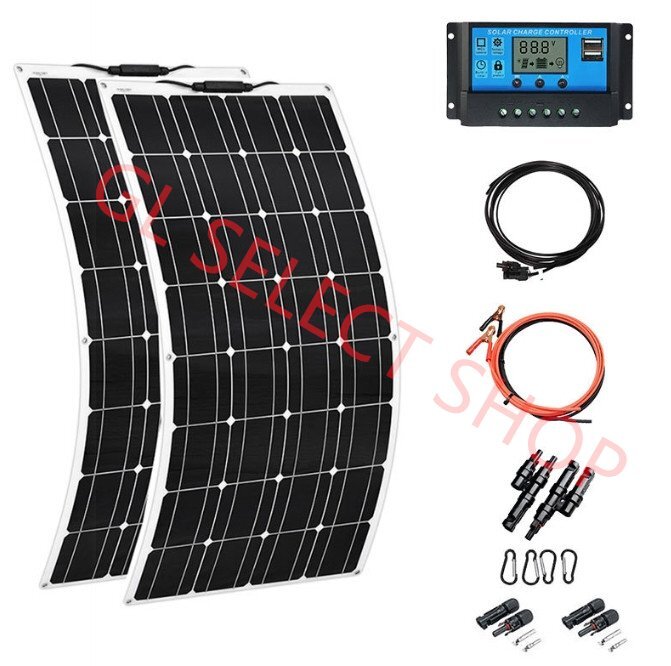600W 12v/18v портативный солнечная панель модуль комплект, контроллер 40A имеется 2×300W гибкий солнечная панель (A600)