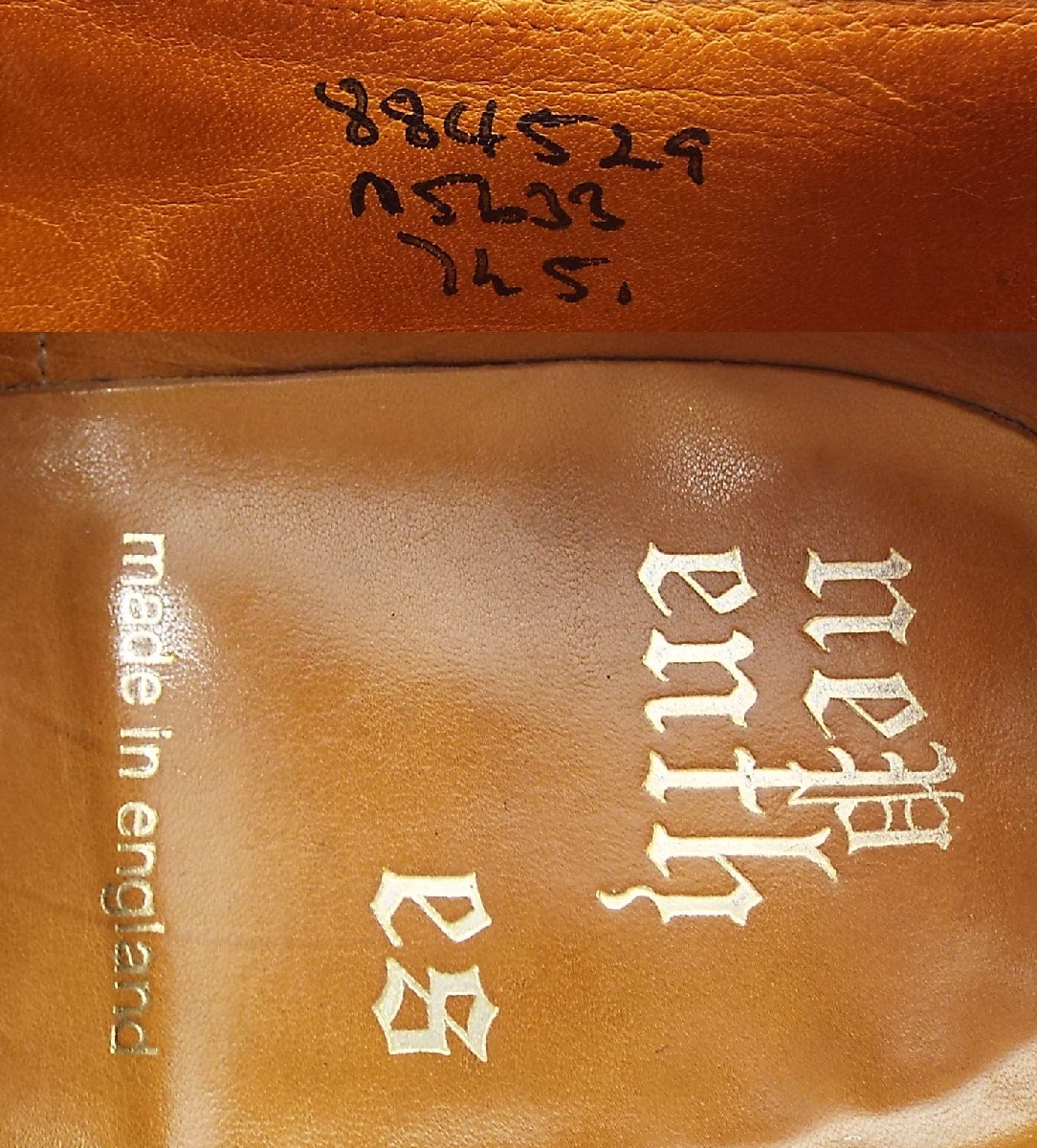 O1180〇NEPENTHES(ネペンテス)×Tricker's(トリッカーズ)Asymmetric Gibson. Scotch Grain M5633 ウイングチップ レザーシューズ UK7.5_画像8