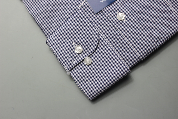 送料185円/新品SHIRT STATION(山喜)BDワイシャツ /オックスフォード/綿100％/イージーケア 3L(45-86)紺ギンガムチェック005/UND109(7C701_画像4