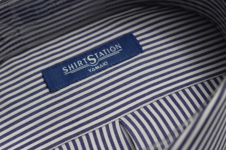 送料185円【新品】SHIRT STATION(山喜) BDワイシャツ /オックスフォード/綿100％/イージーケア 3L(45-86) 紺/細ストライプ010/UND109(7C494_画像5